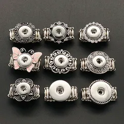 Fashion Flower Butterfly pattern Rhinestone Elastic metal snap rings fit 12MM/18MM snap buttons jewelry JZ0009