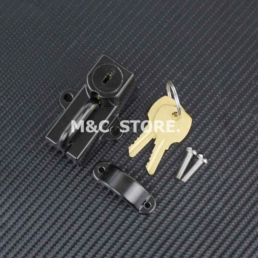 MC STORE Universal Motorcycles Accessories Motorcycle Helmet Lock For Harley Chrome Black 7/8'' Tube