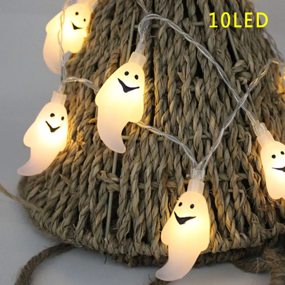 

1 Pc Little Ghost String Lights 10LED / 20LED For Garden Patio Yard Hallowmas Party Festival Decoration LED Light AA Battery