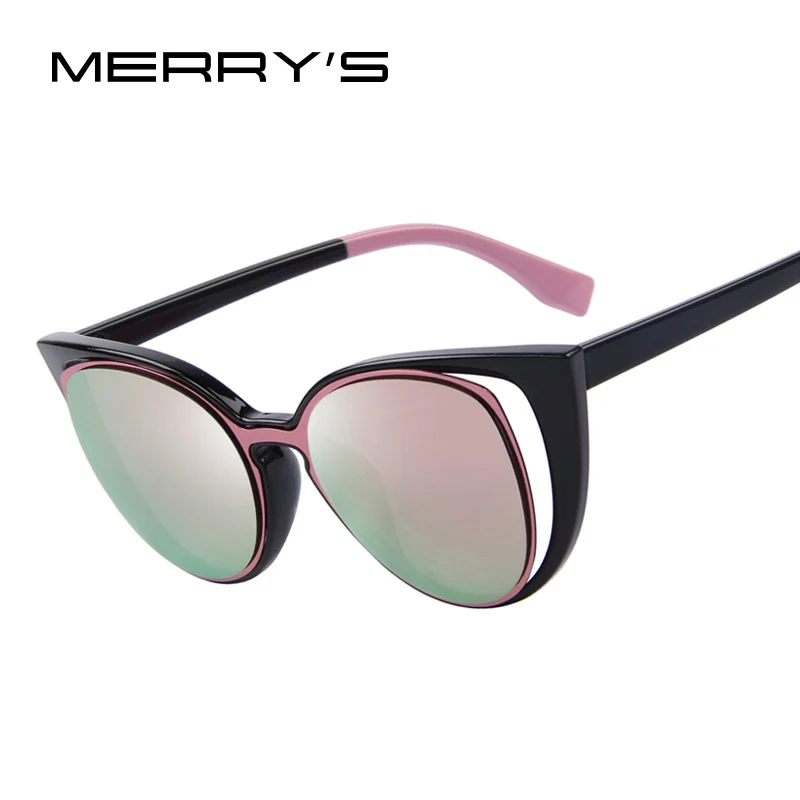 

MERRYS Fashion Cat Eye Sunglasses Women Brand Designer Retro Pierced Female Sun Glasses oculos de sol feminino UV400