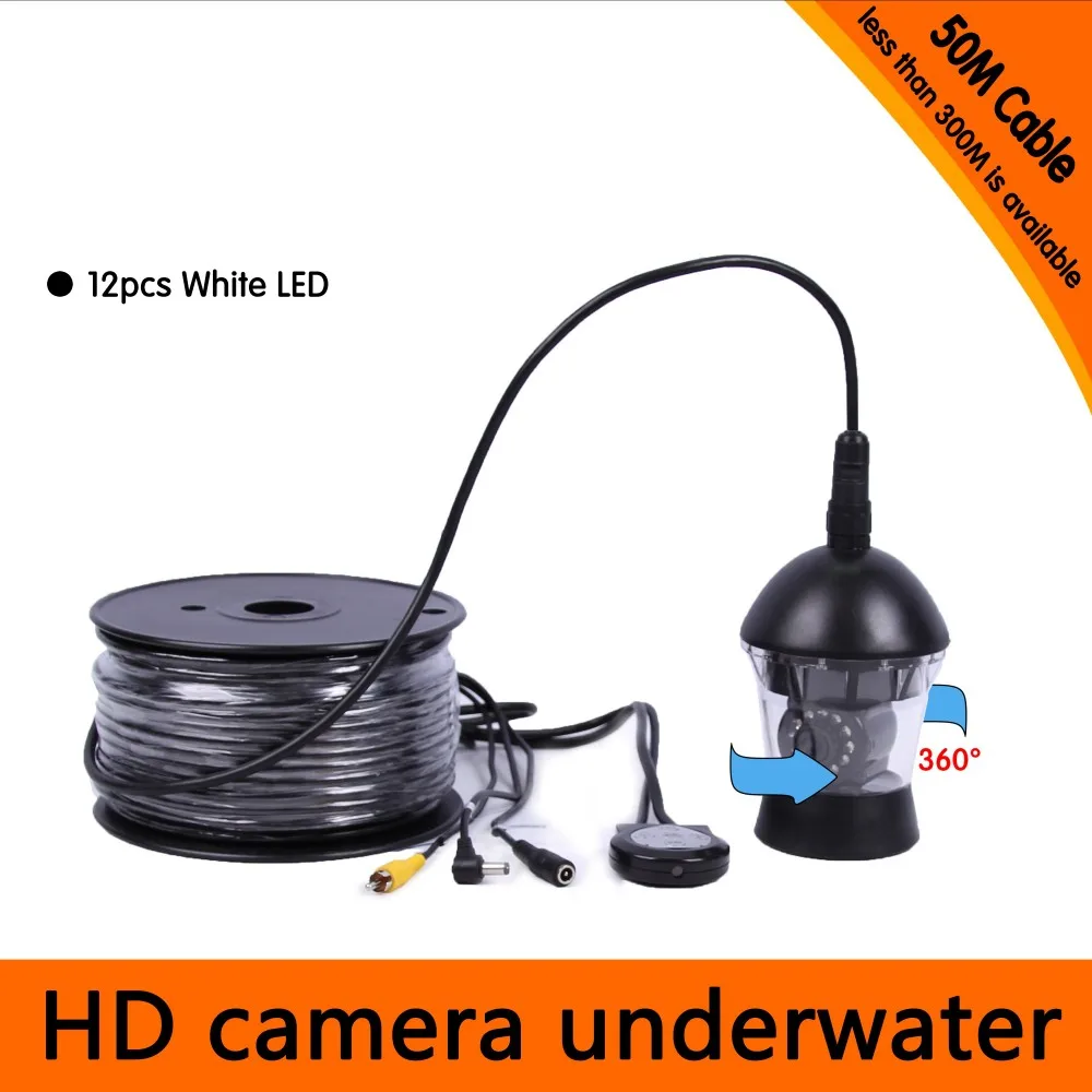 

50Meters Depth 360 Degree Rotative Underwater Camera with 12pcs of White or IR LED for Fish Finder & Diving Camera