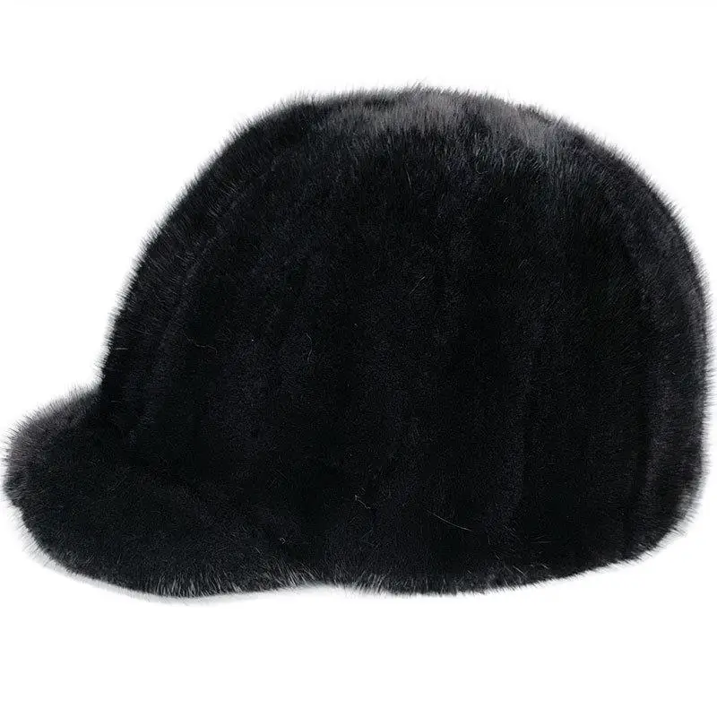 

2023 New Produce Men and Women Real mink fur hat autumn and winter outdoor real fur caps marten material peakedcap