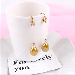 New Arrival High Quality Resin WaterDrop Clip On Earrings no Hole Luxury For Women Girl Porm Party Ear Clip Fashion Jewelry