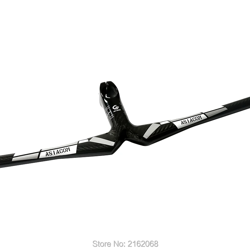 New ASIACOM Mountain bike 3K full carbon fibre bicycle handlebar and stem integratived with computer stent holes MTB