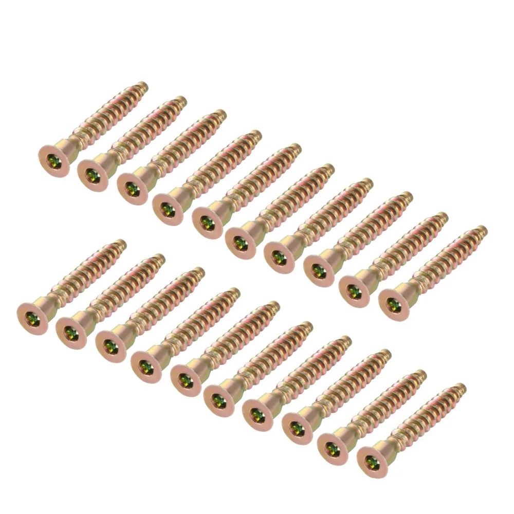 Uxcell 20pcs Furniture Confirmat Screw 7x39mm 7x49mm 7x59mm Hex Socket Zinc Plated Silver Tone Bronze Tone Black