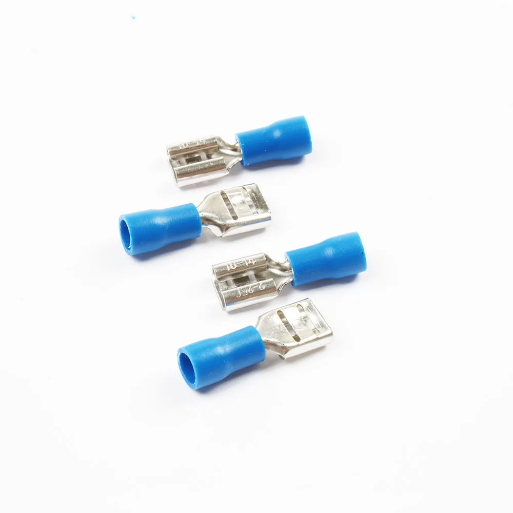 FDD2-250 Female Insulated Electrical Crimp Terminal for 1.5-2.5mm2 Connectors Cable Wire Connector 100PCS/Pack FDD2.5-250 FDD