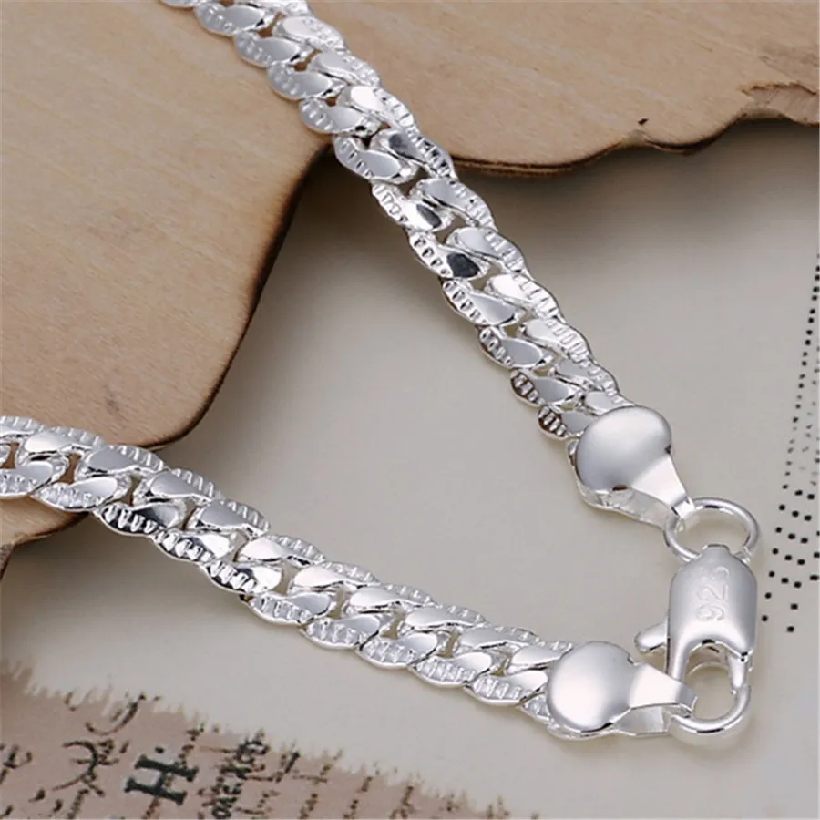 Personalized Women Men Silver 925 Plated 5mm Snake Chain Gold 925 Plated Bracelets Fashion Jewelry Christmas Gifts H199