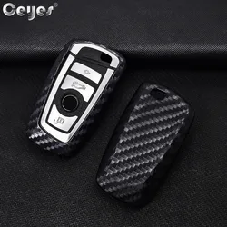 Ceyes-Coque de clé de voiture en fibre de carbone, coque de clé automatique, accessoires de style de voiture, compatible avec BMW F05, F10, F20, F30, Z4, bronchtage X5, X6, X7, nouveau