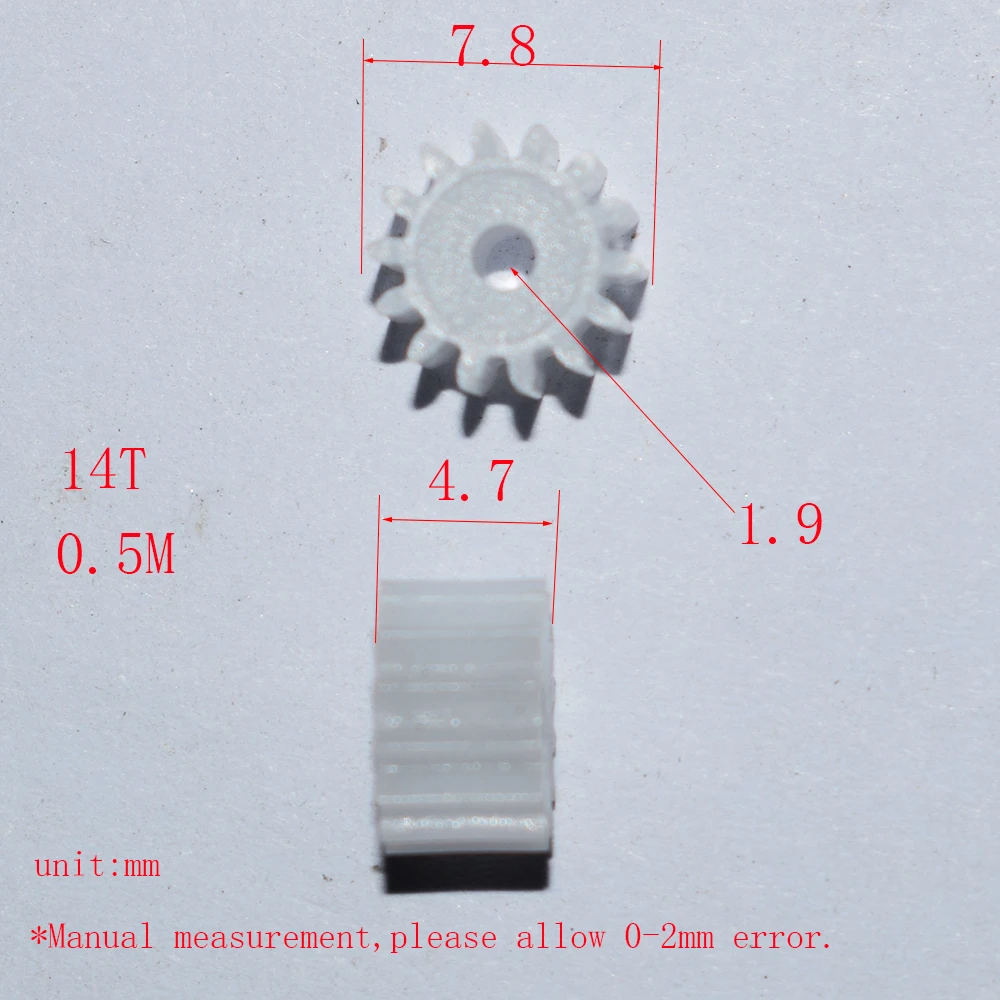 10/100p 14T 2mm loch kunststoff getriebe 0,5 M eders rc auto flugzeug roboter kinder spielzeug für jungen diy baby zubehör montessori GP142A