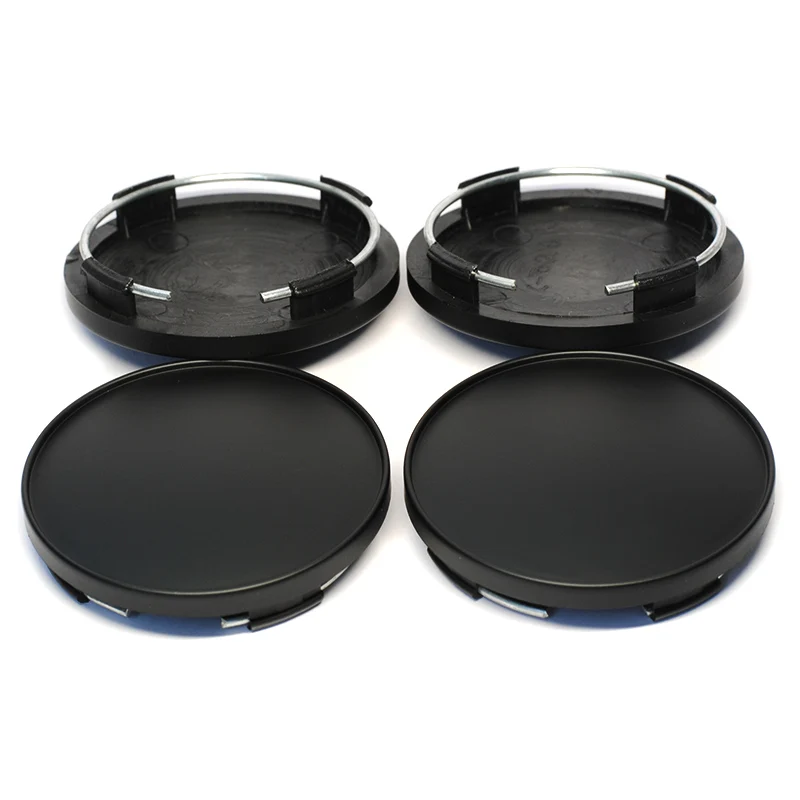 4Pcs Matte Black 68mm Fit 65mm Logo Sticker Car Wheel Center Cap Hubcap Cover Set Wheel Rim Hub Caps Car Styling Accessories