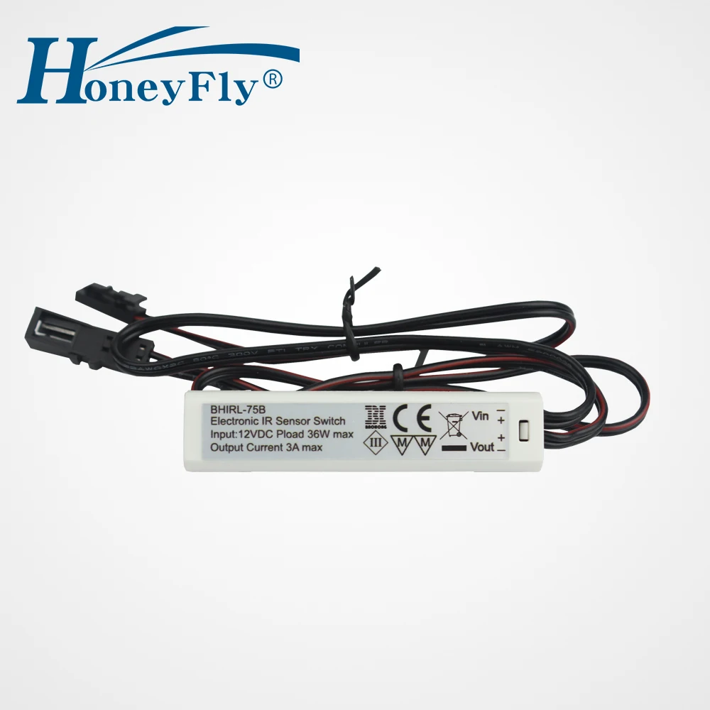 HoneyFly Patented IR Sensor Switch DC 12V/24V 3A Infrared Sensor Switch Motion Sensor LED Strip/Cabinet Auto On-off CE