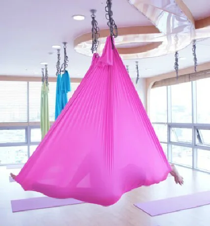 5 meters Elasticity Aerial Yoga Hammock Swing Multifunction Anti-gravity Yoga belts for yoga training