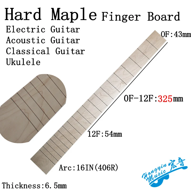 Hard Maple Acoustic Guitar Fingerboard Semi-Manufactures Guitar Making Repair Materials And Accessories