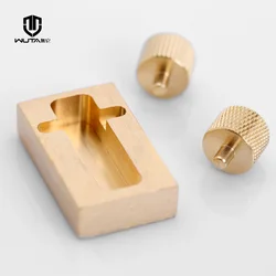 WUTA Leather Craft Brass Edge Oil Box With Two Rollers Mini Side Oil Hopper Box Dye Box Bucket DIY Leather Tool Standard Shiping