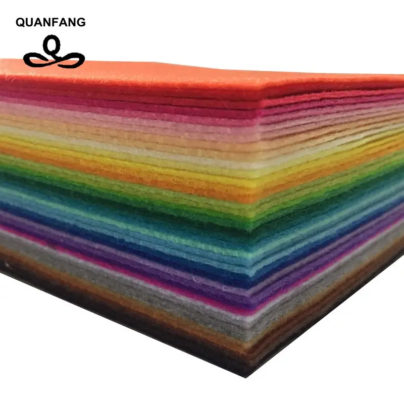 QUANFANG Non Woven Fabric 1mm Thickness Polyester Felt Of Home Decoration Pattern Bundle For Sewing Dolls Crafts 40pcs 10x15cm