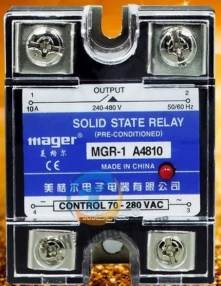 

mager Genuine new original SSR single-phase solid-state relay 10A 220VAC-AC MGR-1 A4810 AC-controlled AC 240-480V 70-280VAC