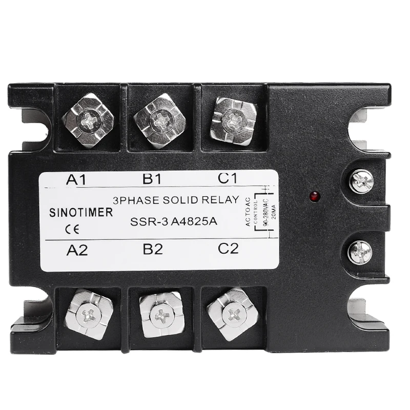 SSR 3 Phase Solid State Relay 25A SSR-25 AC to AC Solid State Relay SSR Relay Three Phase SSR 25A Rele