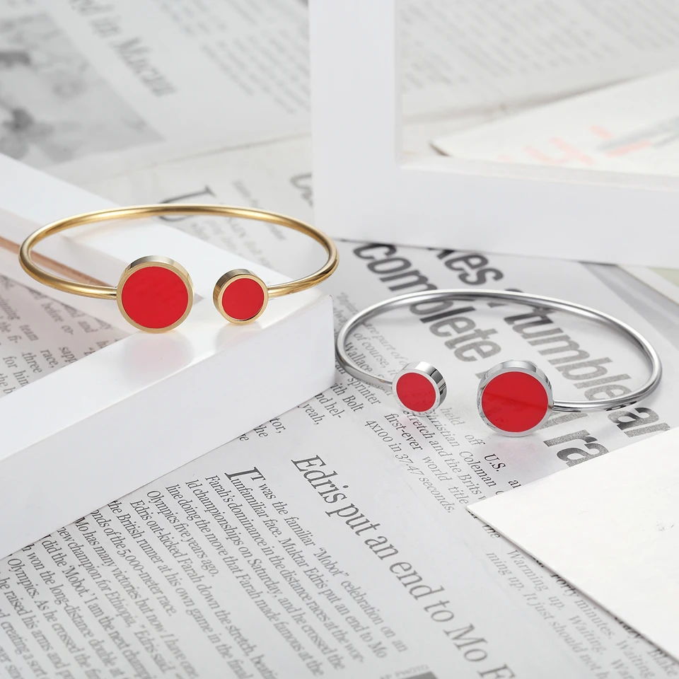 BORASI Stainless Steel Love Bracelets & Bangles For Women Round Classic Charms Bracelets Gold -Color Female Jewelry Party Gift