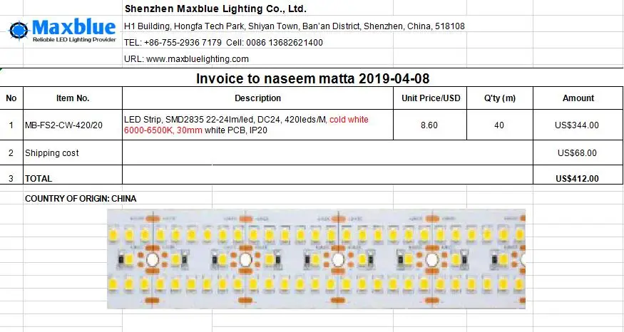 Invoice to naseem matta 2019-04-08