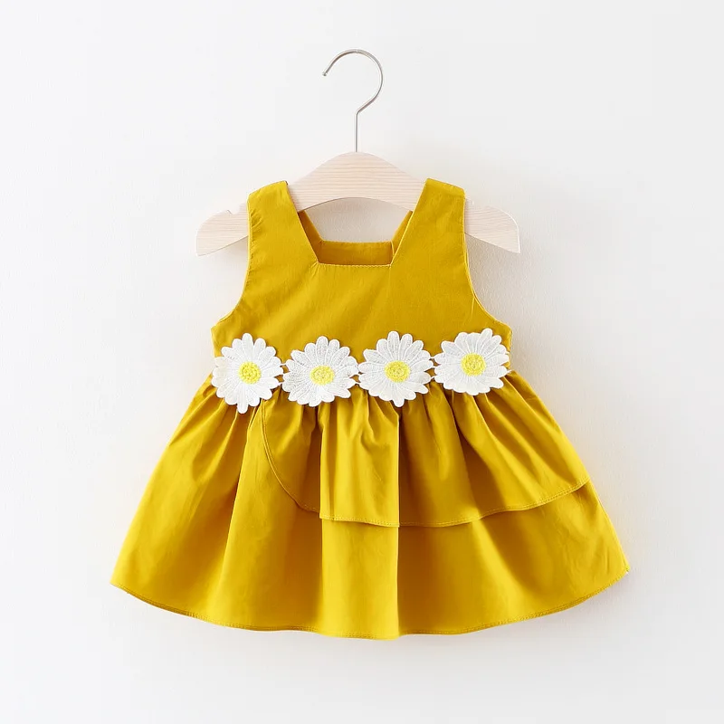 Tenues d\'été pour tout-petits filles, robes de bébé, fleurs coréennes mignonnes, rouge fibre de coton, robe de princesse d\'anniversaire de luxe,