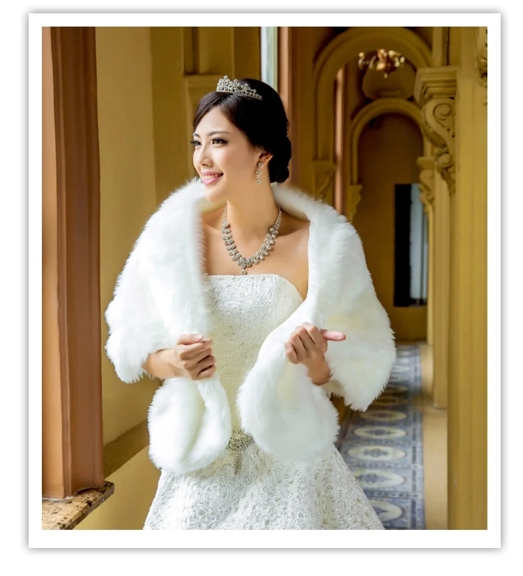 2015 new bride wedding dress white shawl shawl bride winter models thick winter wool shawl