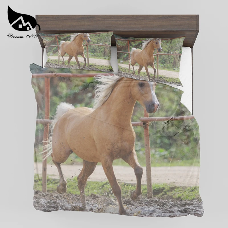 

Dream NS Running Horses Bedding Set High Definition 3D Printing Duvet Cover Accepts Customized Home Textiles Pillowcase