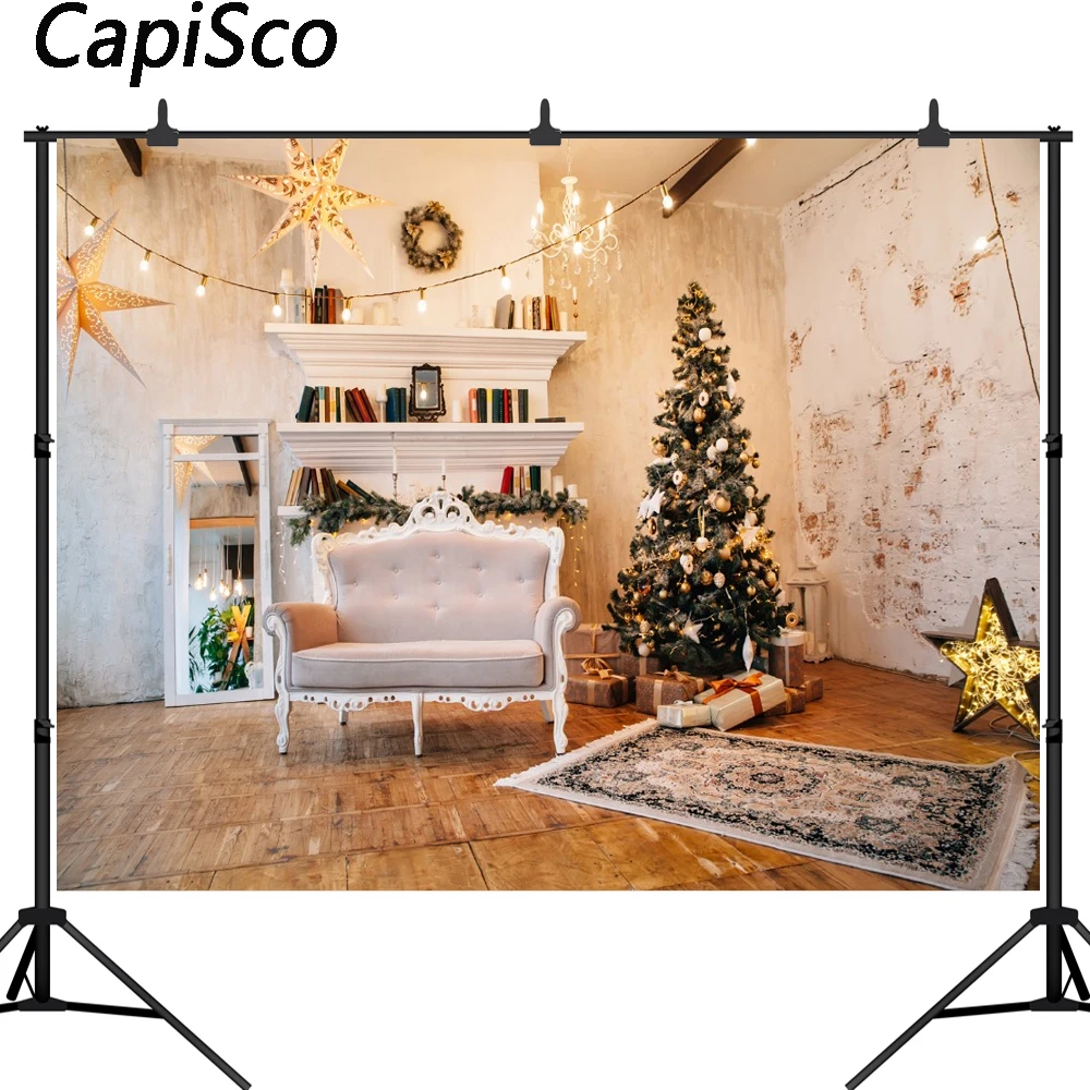 Capiscoต้นคริสต์มาสฉากตกแต่งภายในGolden Starการถ่ายภาพพื้นหลังที่กำหนดเองการถ่ายภาพฉากหลังสำหรับPhoto Studio