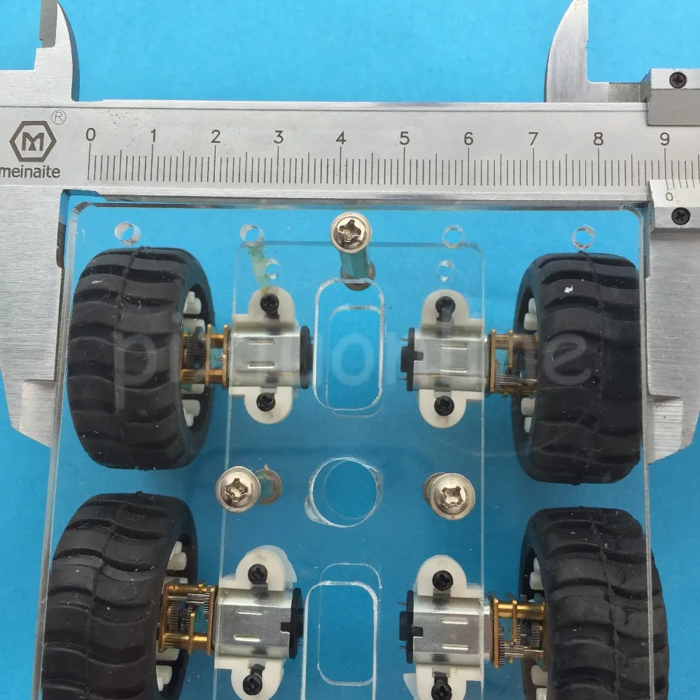 1suit J266Y DIY Assembled 4WD Transparent Acrylic Board Model Car with 4 N20 GEAR MOTOR DIY Chassis Frame