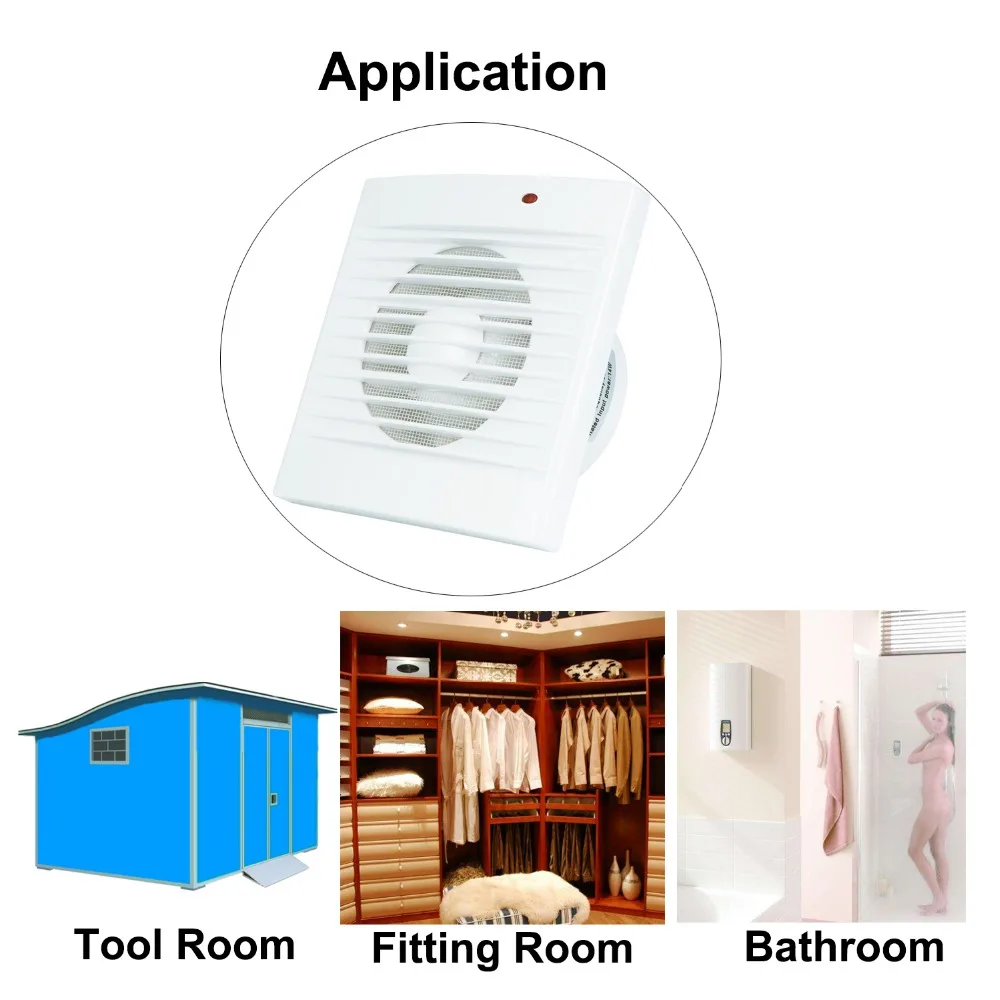 Hon&Guan 4\'\' 220V 110V Silent Exhaust Ceiling Fan Window Wall Mount Air Extractor for Bathroon Kitchen Hood Ventilator Household