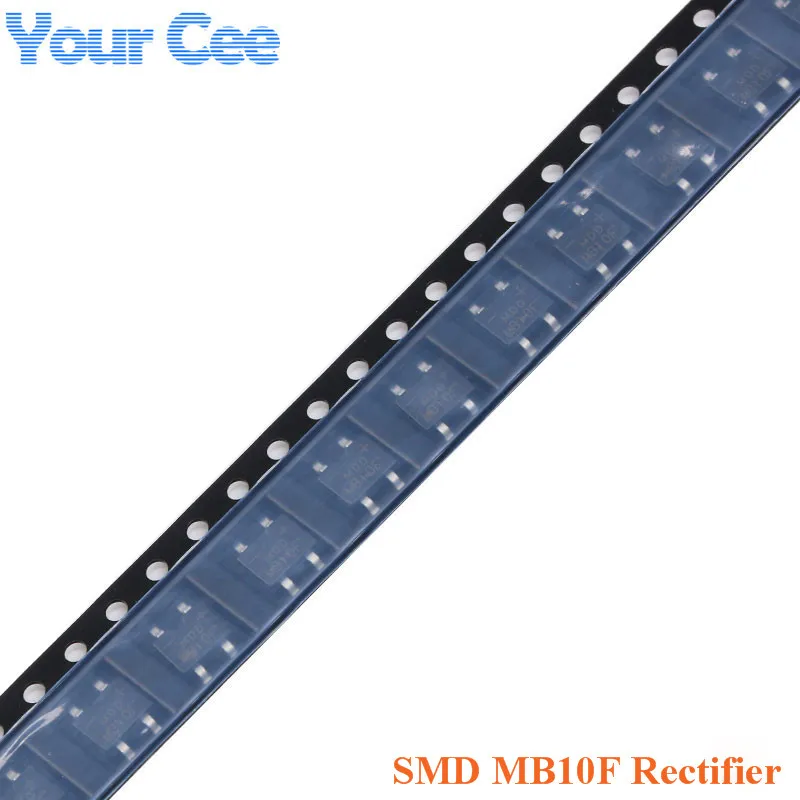 100pcs SMD MB10F 0.5/0.8A 1000V Bridge Rectifier Single-Phase Glass Passivation Rectifier Bridge