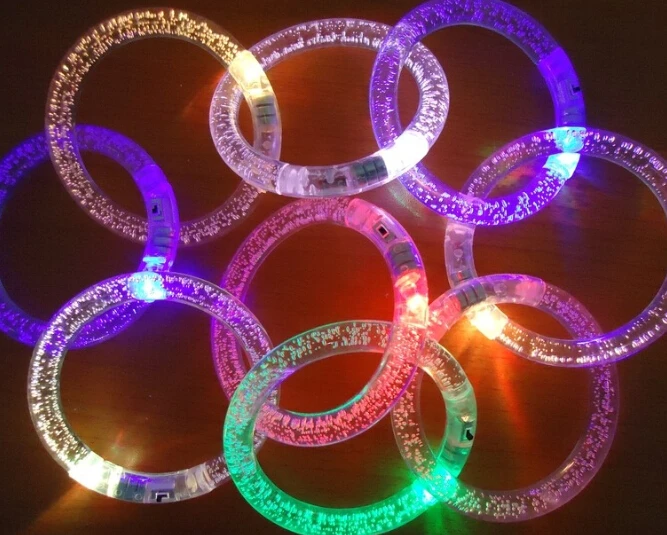 Free Shipping Acrylic flashing bracelet LED flash bracelet neon electronic Thread glow bracelets toys for party 500pcs/lot