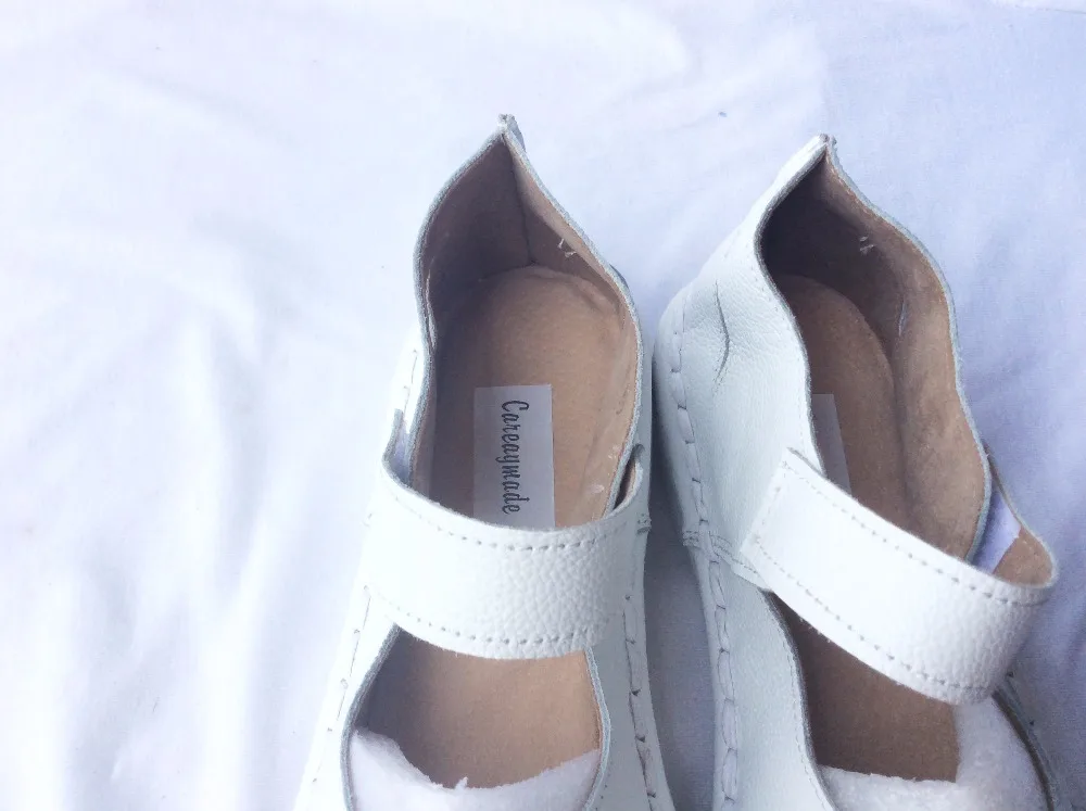 Careaymade-New Genuine Leather Sandals,pure handmade white shoes ,the retro art mori girl Flats shoes,fashion Doll shoes.