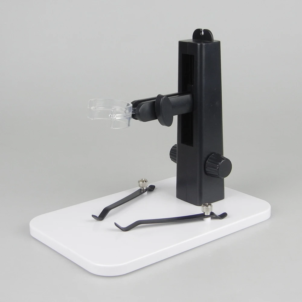 Microscope Metal Stand with White Pad Black Stands  and Metal Clampsfor Different Types of Digital Microscope