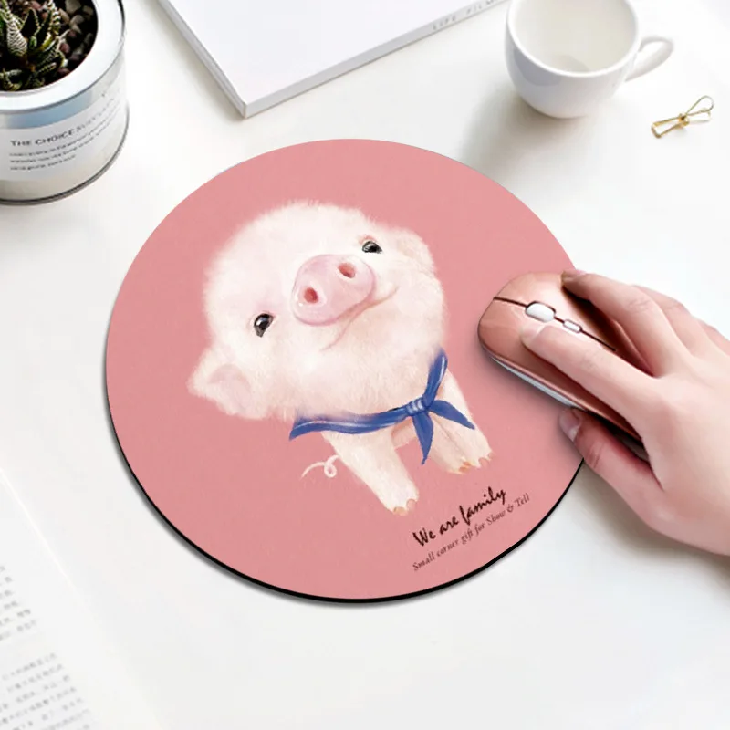 Bellissimo Computer Mouse imbottitura ispessimento in gomma cartone animato rotondo animale pinguino mouse pad 20CM per MacBook xiaomi Lenovo