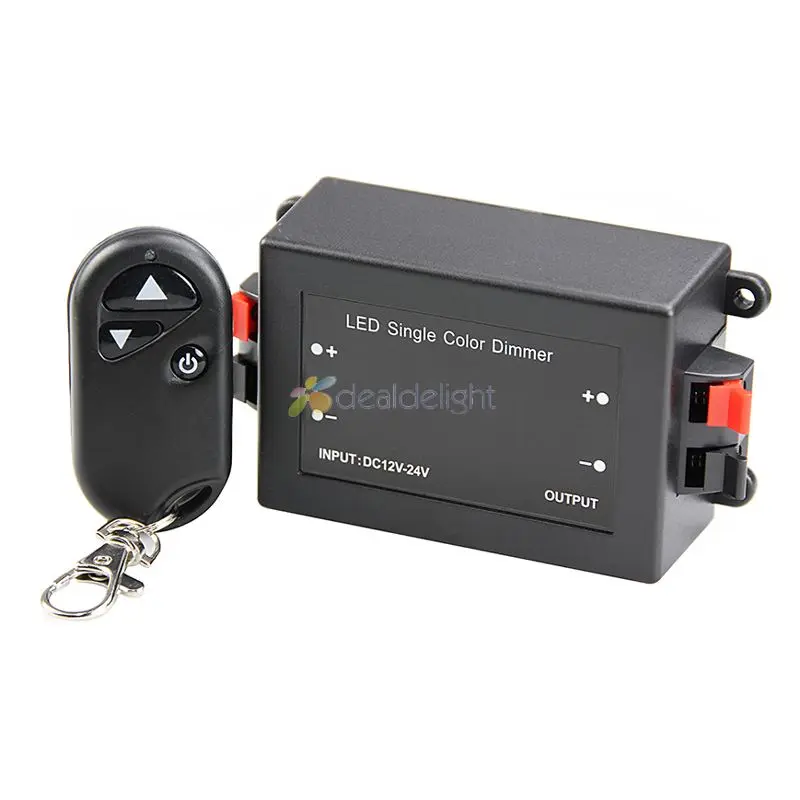 DC12V-24V 8A Single Color LED Dimmer RF 3Keys Wireless Remote Controller Switch For 5050 3528 Single Color LED Strip Light