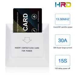 White Color Special Design For Luxury Hotels Rfid F08 S50 Keycard System Insert Card To Take Power Saving Energy 15s Delay