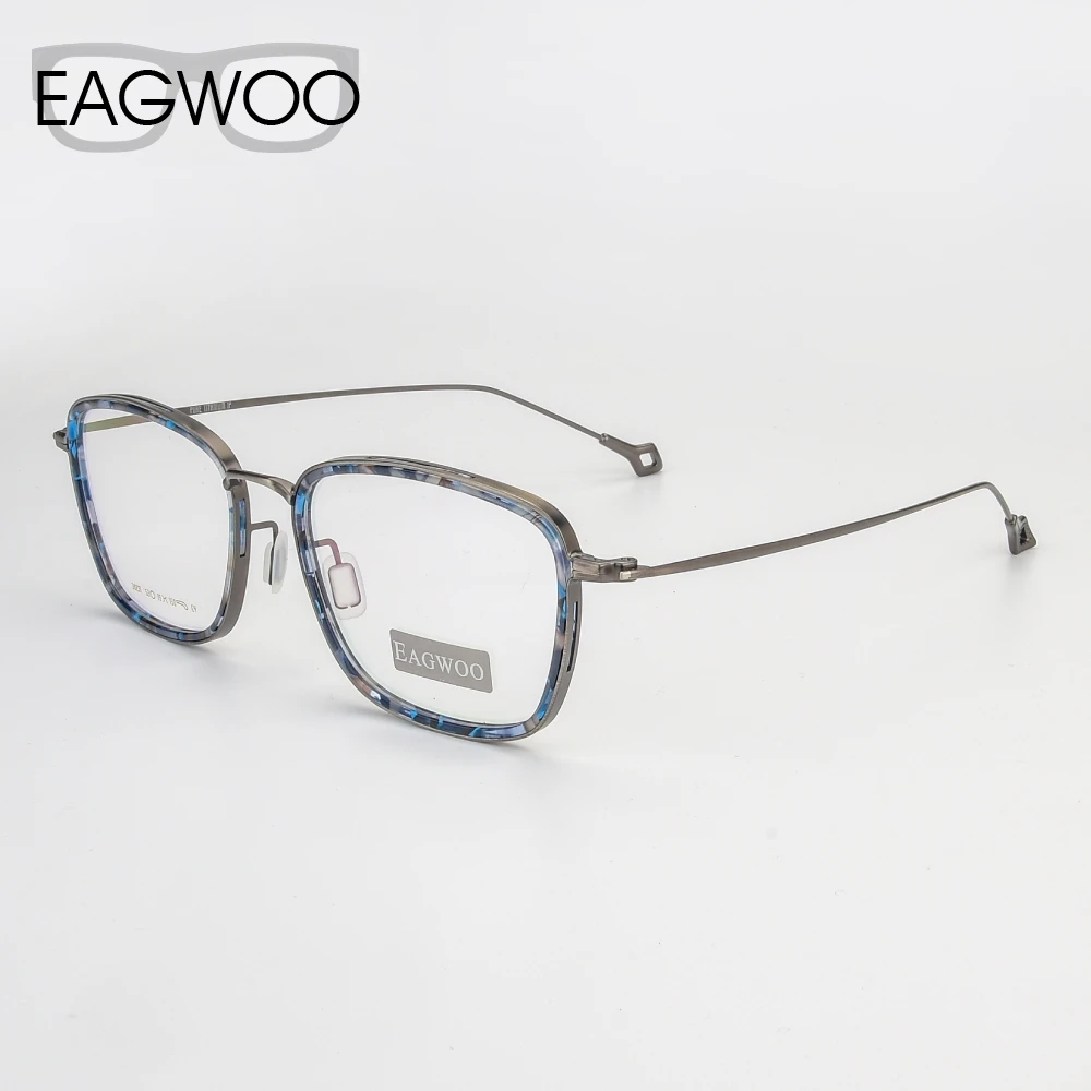 Pure Titanium Eyeglasses Optical Nerd Vintage Frame Prescription Spectacle Men Square Glasses high Diopter Suitable  Thick Rim