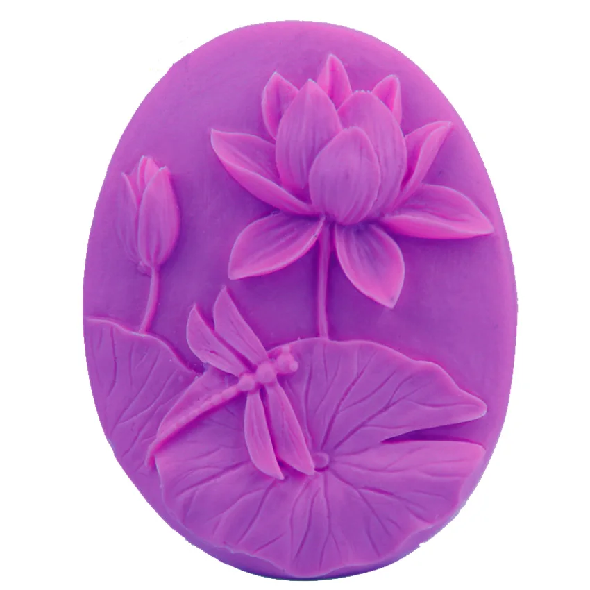 Byjunyeor S097 Lotus 3D Candle Soy Wax Mould Scented Soap Mold Handmade Silicone Molds Plaster Resin Clay Making Home Decoration