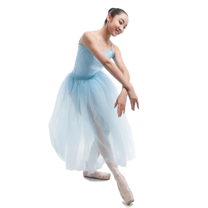 Novo tutu de balé romântico azul pálido para adultos/crianças, tutu profissional de serenade, fantasia de performance de palco de bailarina para meninas