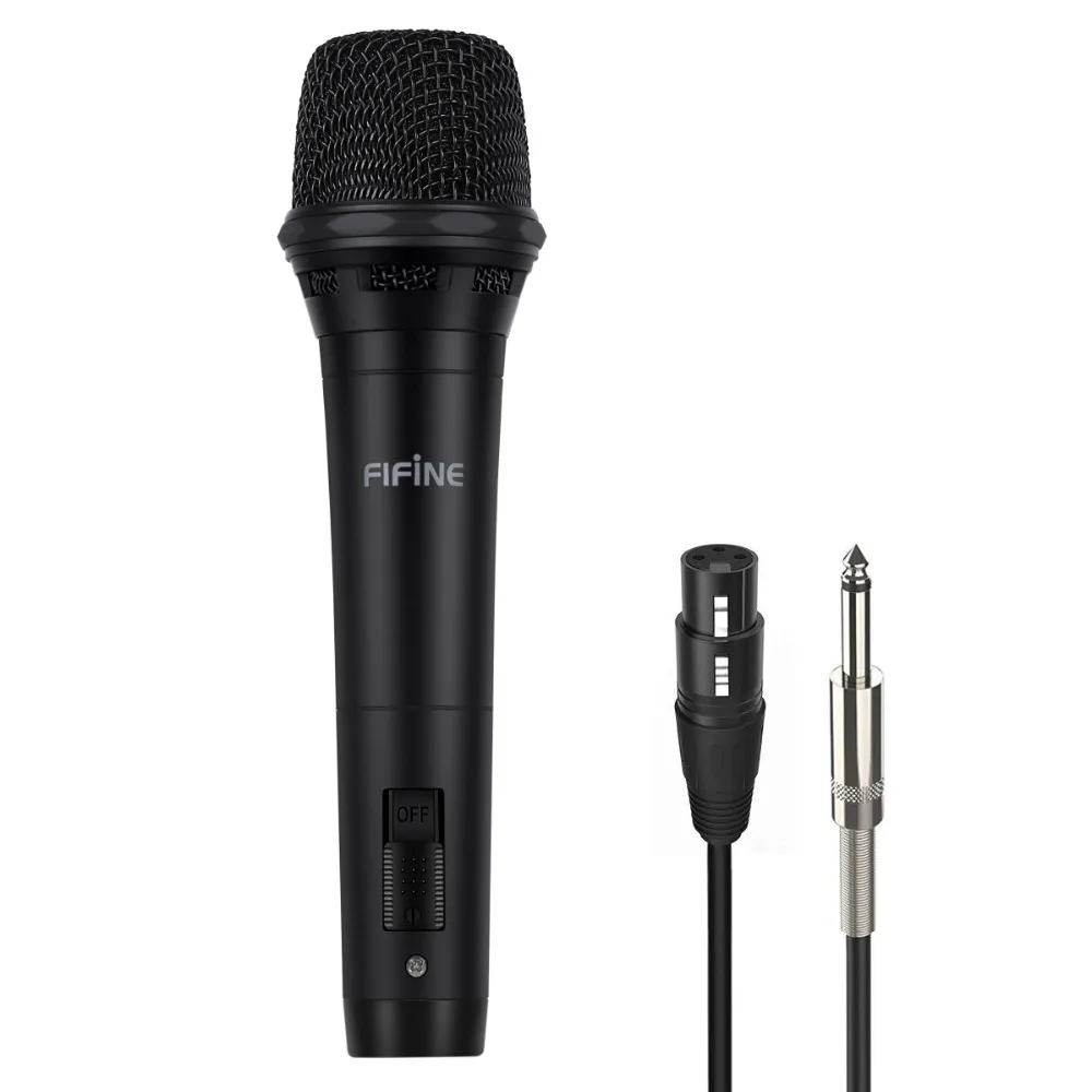 FIFINE Dynamic Vocal Cardioid Handheld Microphone with On/Off Switch for Tecahing Meeting Karaoke Live Speech K8