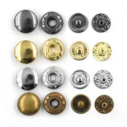 50 sets Snap Fastener Button Rivet Metal Buckle Combination Clothing Sewing Repair Metal Button Silver/Bronze/Black/Golden Color