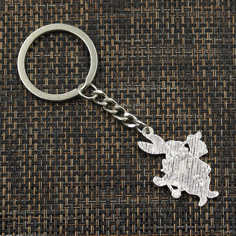 Fashion 30mm Key Ring Metal Key Chain Keychain Jewelry Antique Silver Color Plated Musical Rabbit Trumpet 36x23mm Pendant