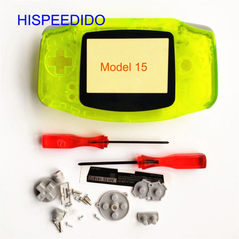Hispeedido 19 cores habitação escudo pacote para nintendo gameboy advance console caso capa peça de reparo para gba com almofadas de botão