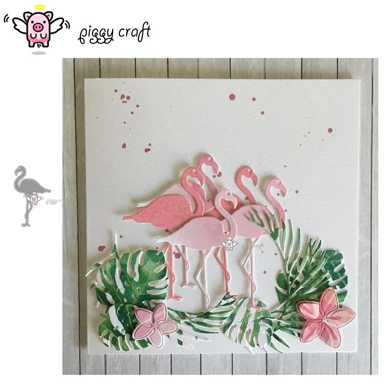 Piggy Craft metalowe matryce do wycinania matryce do wycinania Flamingo dekoracja Scrapbook papier rzemiosło nóż forma ostrze dziurkacz szablony