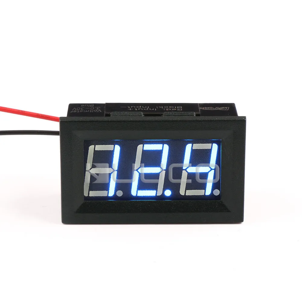 DC3~30V Blue LED Digital Voltmeter DC12V 24V Volt Meter Power Supply Voltage Monitor Meter for Car/Motorcycle/E-bike/Battery etc