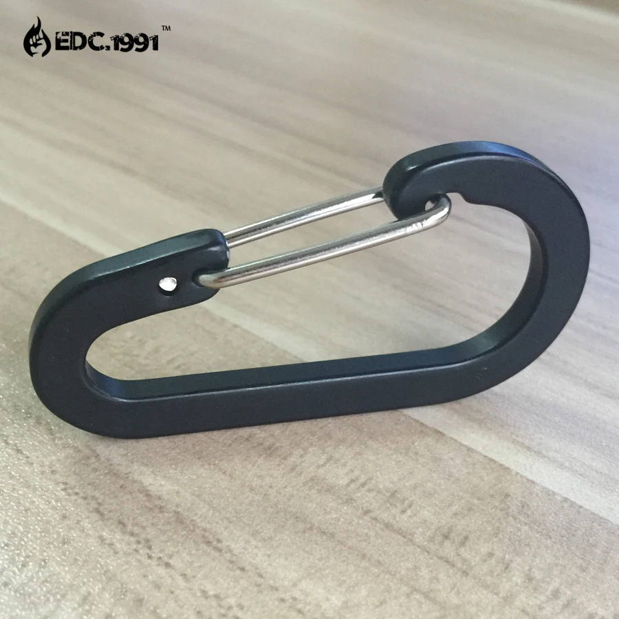 

20 pcs 6cm Outdoor Camping Climbing Carabiner D Shape Mountaineering Buckle Fast Hang Mini Buckle Hook Aluminum Alloy black EDC