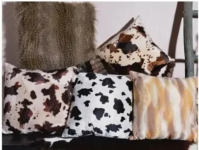 

Cow giraffe pattern imitation animal skin printed pillowcase sofa office cushion cover waist pillow cover home decor