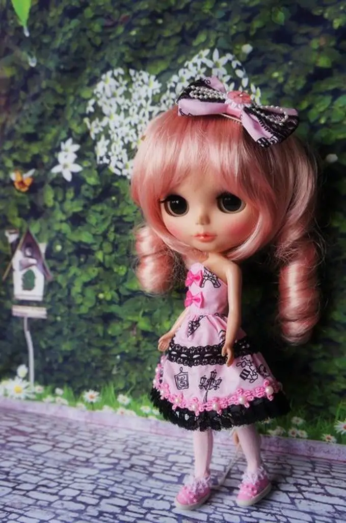 [[Wamami] Tay Búp Bê Pullip Azone Đầm Dễ Thương Bộ Trang Phục Lolita Hồng