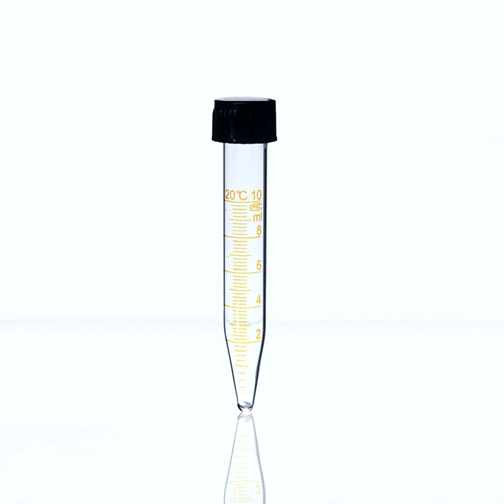 

5pcs 10mL Glass Centrifuge Test Tube With Screw Cap Conical Bottom Lab Supplies
