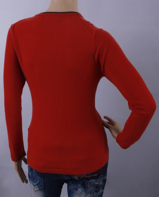 Pure Cashmere Sweater Women Rust Red Pullover O-neck Lady sweaters Natural Thick Warm High Quality Clearance Sale Free Shipping